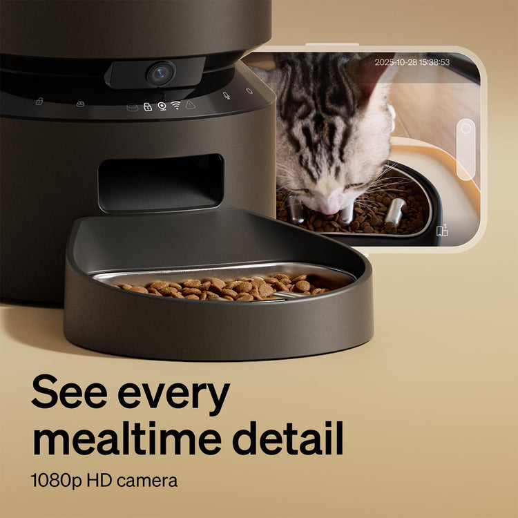 PETLIBRO Automatic Cat Feeder, 5G WiFi Automatic Pet Feeder with Freshness Preservation, 3L Timed Cat Feeders for Dry Food, Up to 48 Portions 10 Meals Per Day, Granary Pet Feeder for Cat/Dog, White