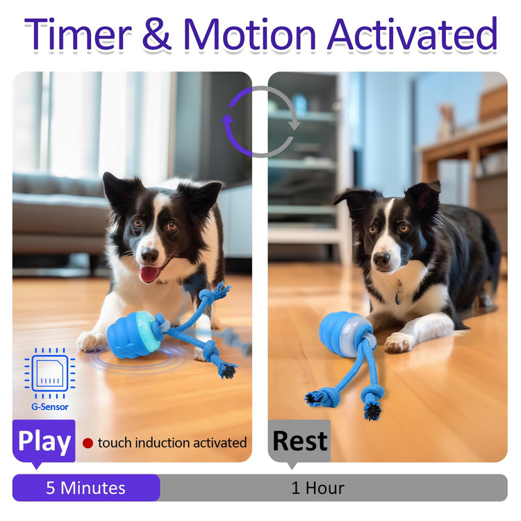 Giociv Interactive Dog Toys with Motion Activated, Squeaky Dog Toy for Daily Training, Keep Dogs Busy
