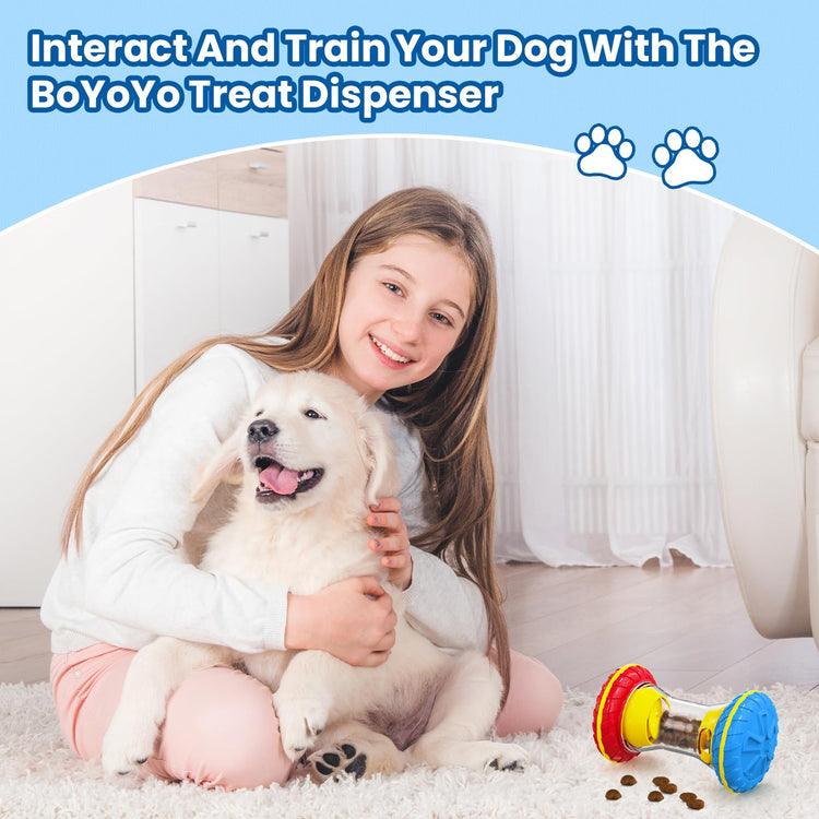 BoYoYo Interactive Dog Toys, Dog Puzzle Toys for Smart, Dog Enrichment Toy to Keep Them Busy, Treat Dispensing Toy Slow Puzzles Feeder, Yellow