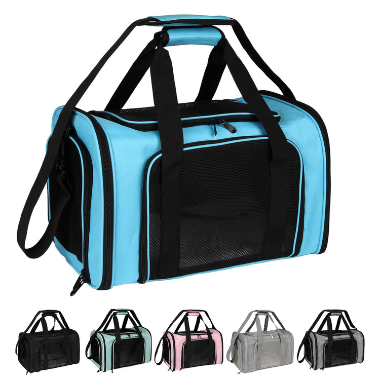 Cat, Dog Carrier for Small Medium Pet Carriers Up to15Lbs, Cats Carrier Soft- Sided Puppy Dogs Bag Portable Foldable Airline Approved Carrier Travel (Green 18 * 11 * 11)