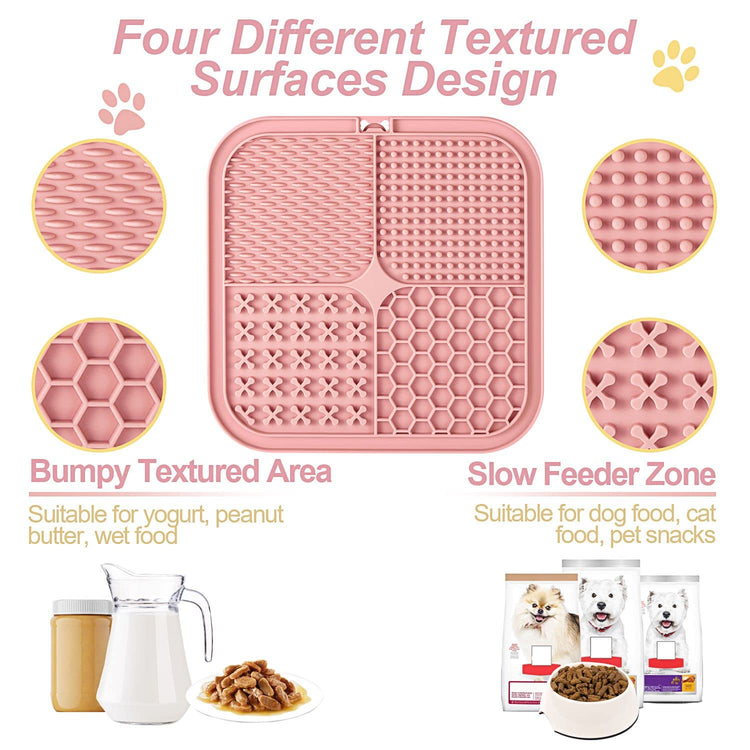 LUKITO Lick Mat for Dogs & Cats 2 Pack with Suction Cups, Dog Lick Mat for Anxiety Relief, Dog Toys to Keep Them Busy, Peanut Butter Licking Pad for Boredom Reducer, Perfect for Bathing Grooming