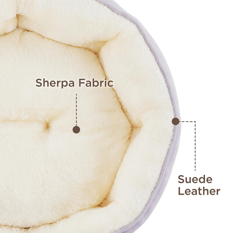 Bedsure Dog Beds for Small Dogs - Round Medium Cat Beds for Indoor Cats, Washable Pet Bed for Puppy and Kitten with Slip-Resistant Bottom, 25 Inches, Taupe