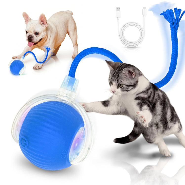 Interactive Cat Toys for Indoor Cats Smart Automatic Ball Rolling for Bored Kitten Pet Upgraded Speedy Moving Chase Dogs Toy Mothers Day Gifts Red