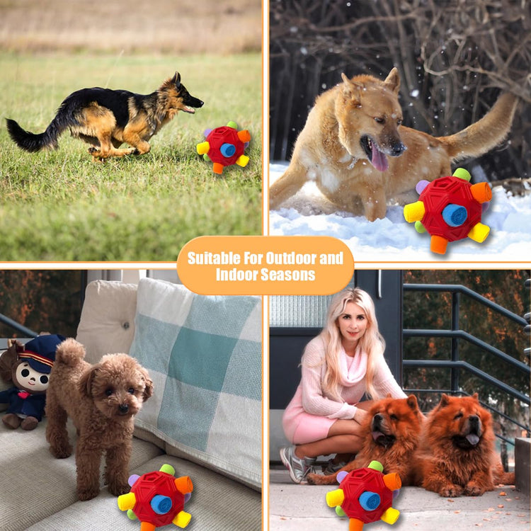 Dog Snuffle Ball-Interactive Puzzle Dog Toys Encourage Natural Foraging Skills Slow Feeder for Training and Stress Relief, Cloth Strip Hiding Food Chew Toys with Squeaky Carrot Toy for Any Size