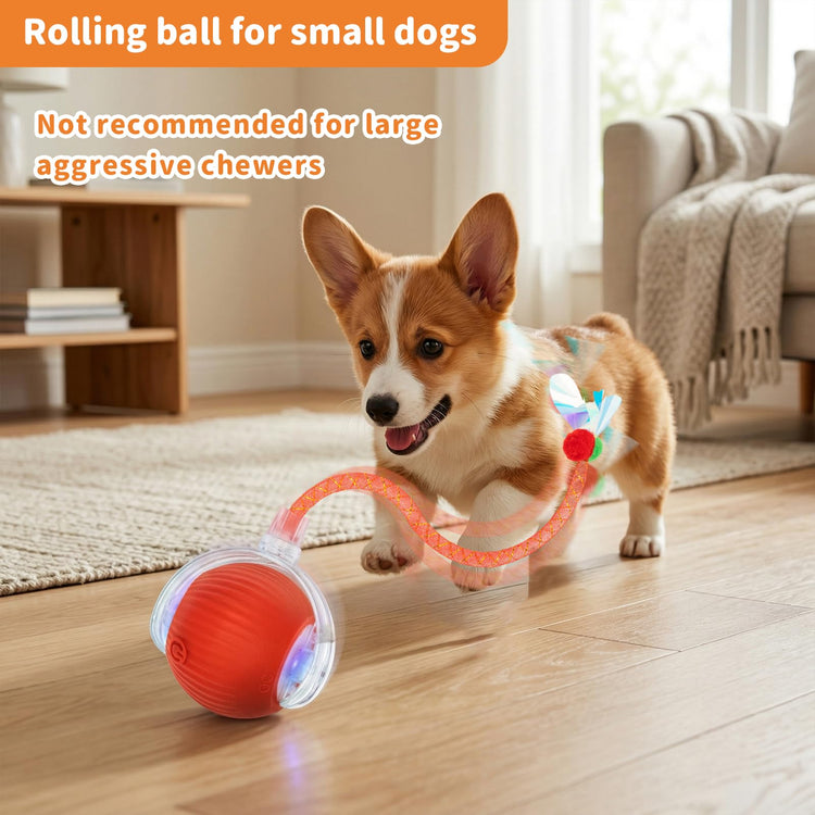 Interactive Cat Toys for Indoor Cats Smart Automatic Ball Rolling for Bored Kitten Pet Upgraded Speedy Moving Chase Dogs Toy Mothers Day Gifts Red