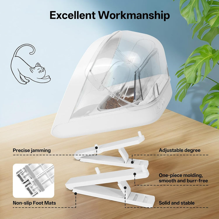 Adjustable Stand for Micro Chip Automatic Pet Feeder and Connect, YOIHABV Elevated Cat Feeder Stand, 0, 15, 20 Degree Adjustment, Raise Cat Food Dispenser, Easier for Pets to Reach Food