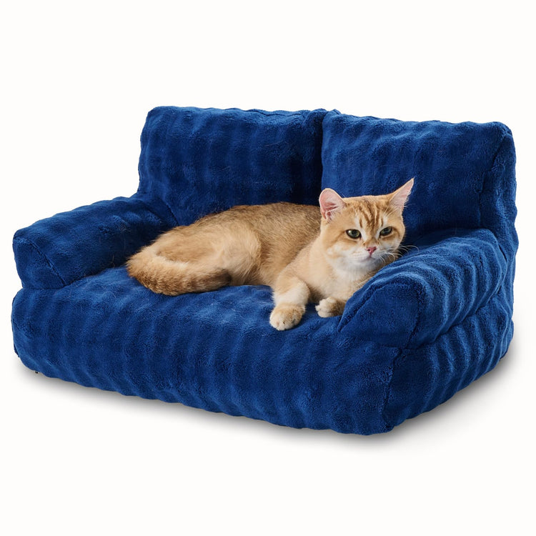 Cat Couch Bed, Cute Soft Pet Sofa for Indoor Cats Kittens Puppies with Removable Washable Cover, 26"x15", Dusty Purple