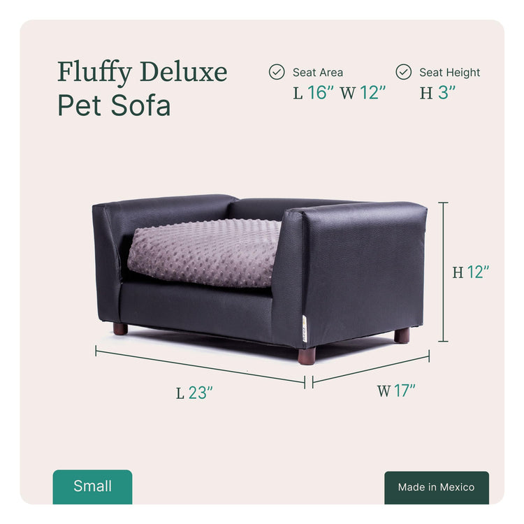Keet Fluffy Deluxe Pet Bed Sofa Chocolate Small