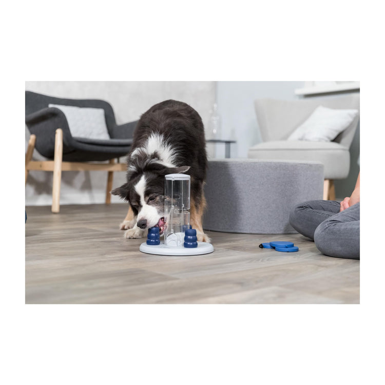 TRIXIE Turn Around - Mad Scientist Dog Activity Interactive Toy, Level 2 Food Puzzle Game, Brain Teasing Treat Dispenser, IQ and Mental Development Toy for Smart Dogs, Enrichment Toy for Boredom Busting