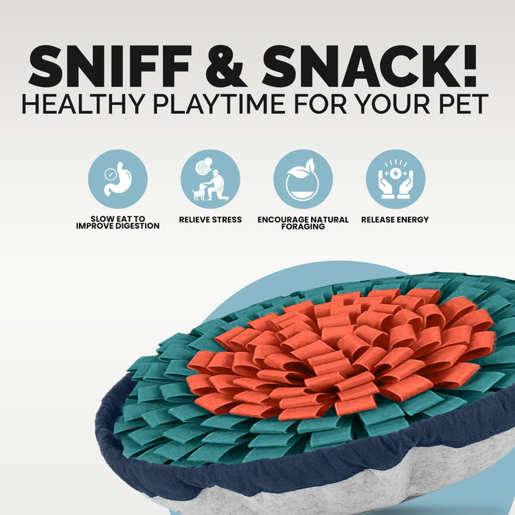 PET ARENA Snuffle Mat for Dogs - Adjustable Interactive Puzzle Toy for Large & Small Breed Slow Feeder for Mental Stimulation & Stress Relief Encourages Natural Foraging Ideal for Indoor & Outdoor Use