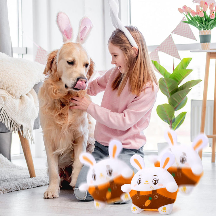 BABORUI Interactive Dog Toys Pig, Jumping Squeaky Dog Toys with Recording and Music Modes, Rechargeable Moving Dog Chew Toys for Small/Medium/Large Dogs to Keep Them Busy(Blue Pig)