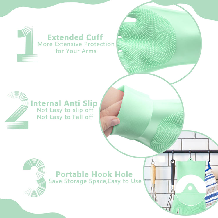 Pet Grooming Gloves—Dog Washing Gloves with High-Density Teeth, Dog Bath Scrubber with Enhanced Five Finger Design, Silicone Gloves for Dogs and Cats Bathing, Massage (Blue)