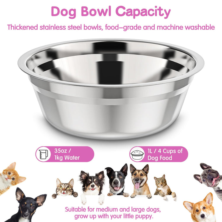 XIAZ Elevated Dog Bowls Large Breed Raised Dogs Bowl Stand Large/Medium Sized Dog Stainless Steel Food Water Bowl Stands 5 Heights Adjustable 9/11/12/14in Black Pet Feeder Dish Station