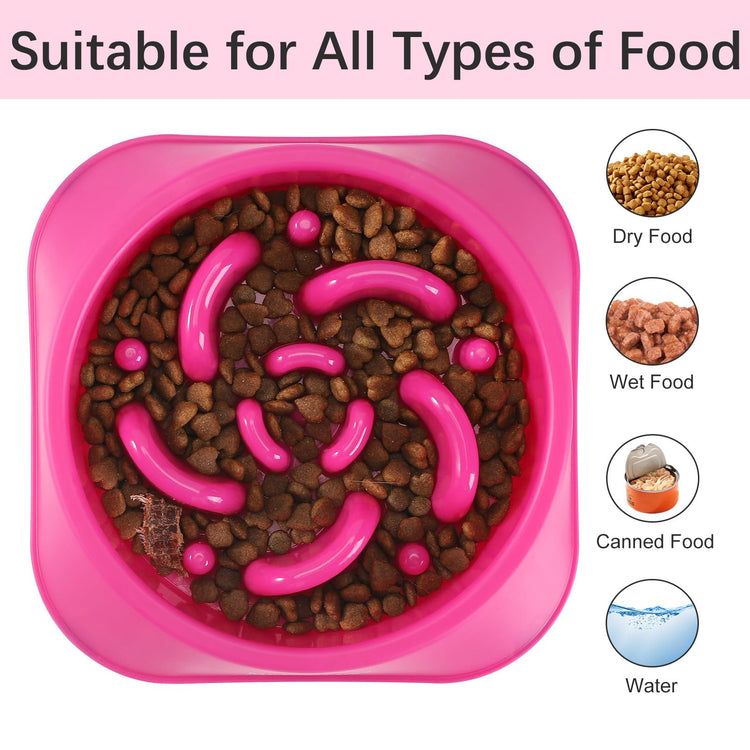 MateeyLife Slow Feeder Dog Bowls 2PCS, Anti-Choking Puzzle Dog Food Bowls, Anti-Slip Interactive Feeding Slow Down Eating, Bloat Stop Maze Dishes for Medium Breeds