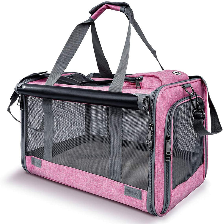 GAPZER Pet Carrier for Large Cats, Soft-Sided Cat Carrier for Medium Big Cats and Puppy up to 20lbs, Washable Dog Carrier Privacy Protection for Home Outdoor Travel