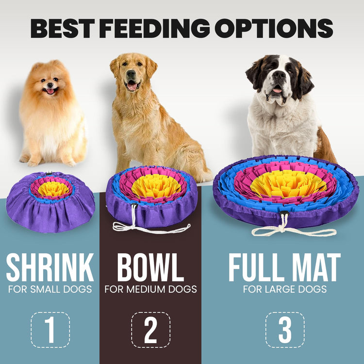 PET ARENA Snuffle Mat for Dogs - Adjustable Interactive Puzzle Toy for Large & Small Breed Slow Feeder for Mental Stimulation & Stress Relief Encourages Natural Foraging Ideal for Indoor & Outdoor Use