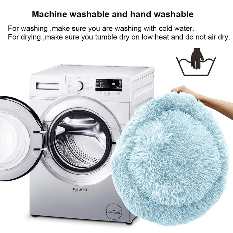 Dog Bed for Small Medium Large Dogs Cats, 20 inch Calming Washable-Round Cozy Soft Pet Bed for Puppy and Kitten with Slip-Resistant Bottom