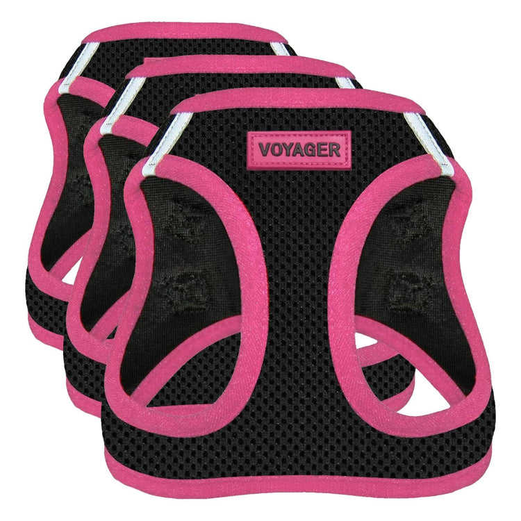 Best Pet Supplies - All Weather Mesh / Plush, Reflective, No Pull Harness for Small, Medium Dogs, Cats - Secure with Hook & Loop Fastener, Buckle, Double D-Rings - Baby Blue/Black Trim, XL