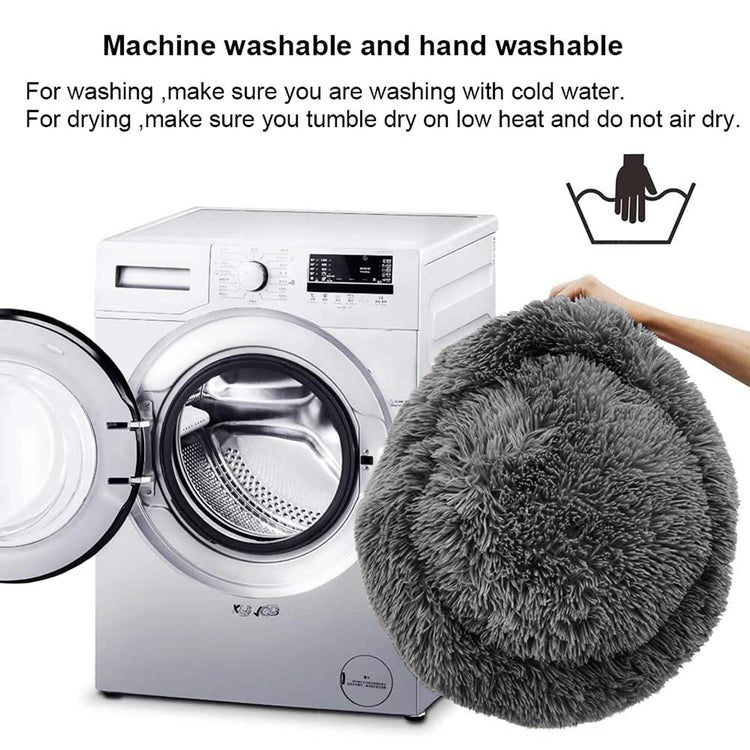 Dog Bed for Small Medium Large Dogs Cats, 20 inch Calming Washable-Round Cozy Soft Pet Bed for Puppy and Kitten with Slip-Resistant Bottom