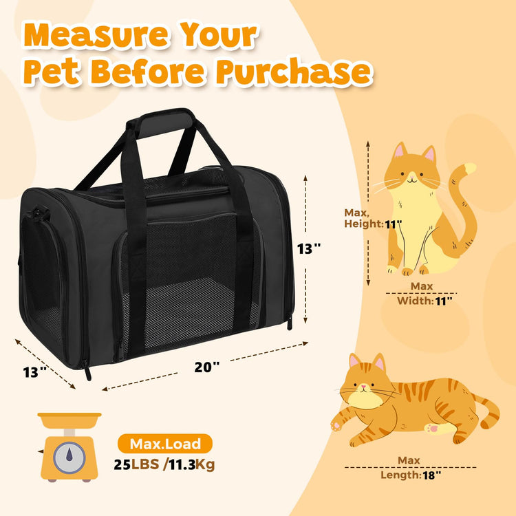 Cat Carrier Soft for Pets Up to 15 Lbs, Cat Travel Bag Soft-Sided with Padded Shoulder Strap, Pet Dog Carriers for Small Dogs Travel Puppy Carry Airline Approved, Pink