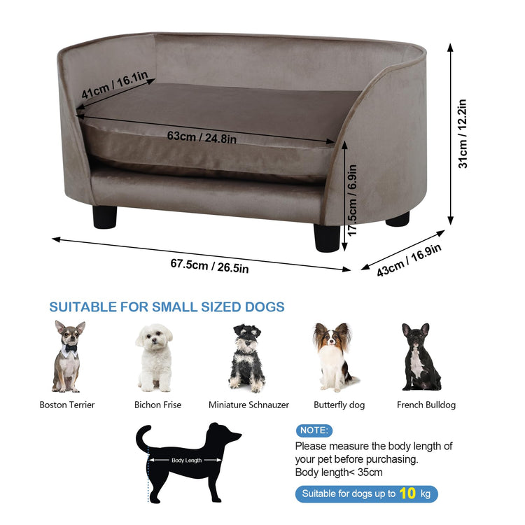 Pet Sofa Bed,Cat Sofa Couch,Small Dog Beds,Pet Sof Couch, Cat Beds,Wooden Frame and Velvet Fabric and Washable Cushion,Comfy Dog Couch for for Small Dogs &Cats&Puppy (Green)