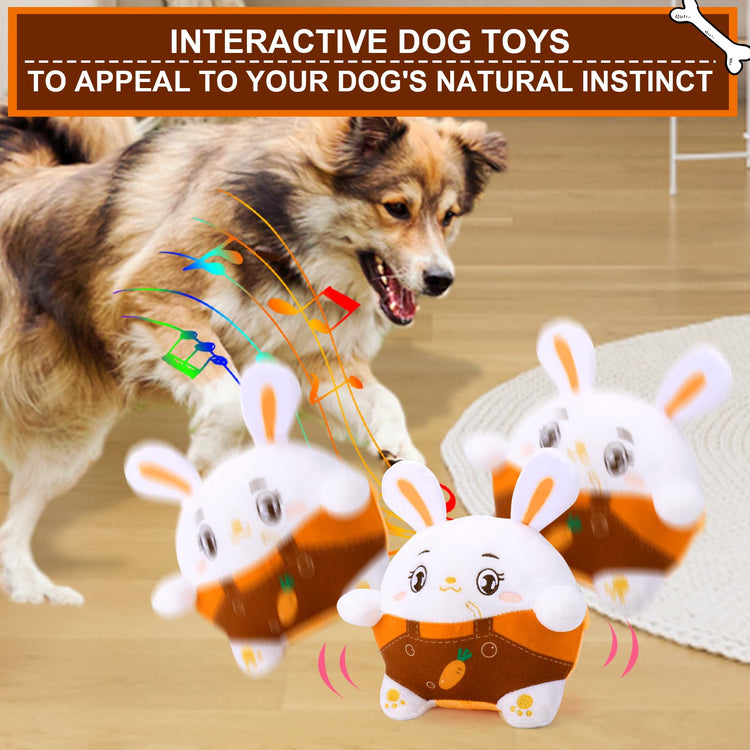 BABORUI Interactive Dog Toys Pig, Jumping Squeaky Dog Toys with Recording and Music Modes, Rechargeable Moving Dog Chew Toys for Small/Medium/Large Dogs to Keep Them Busy(Blue Pig)