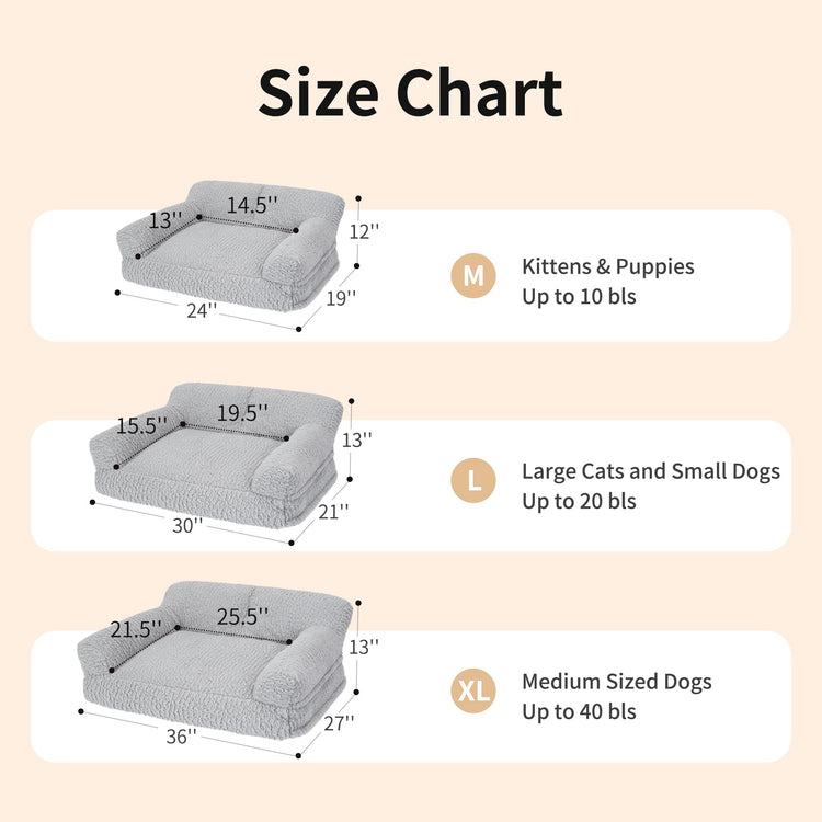 KHONSU PET Pink Cat Couch Sofa Bed - Fluffy Orthopedic Pet Lounge for Indoor Cats, Removable Washable Cover, Supportive Kitten Couch, 24 inch