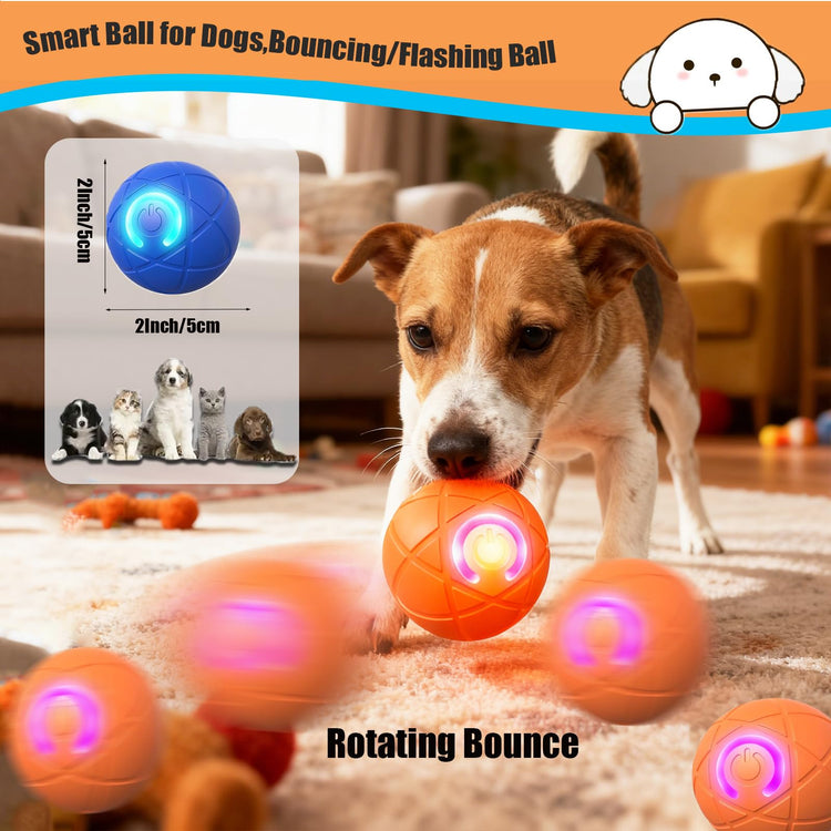 Valentines Day Gifts 2025 New Electric Dog Ball Toy,Electric Ball Dog Toy for Cat,360° Smart Automatic Interactive Rolling Dog Ball, Smart Interactive Pet Toy Ball,Automatic Dog Toy