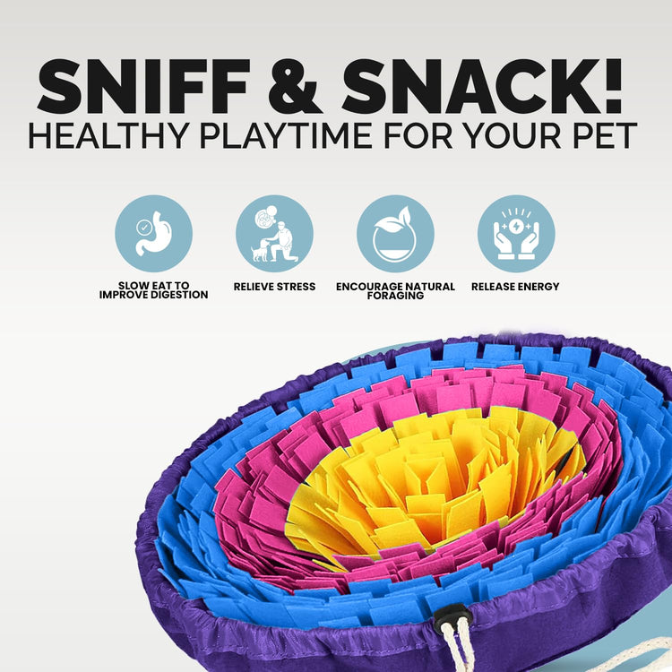 PET ARENA Snuffle Mat for Dogs - Adjustable Interactive Puzzle Toy for Large & Small Breed Slow Feeder for Mental Stimulation & Stress Relief Encourages Natural Foraging Ideal for Indoor & Outdoor Use