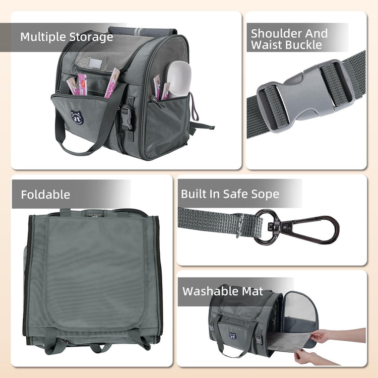 Lollimeow Expandable Cat Carrier Backpack for Large Cats - Airline Approved Pet Carrier Backpack for Small Dogs, Hiking & Travel, Waterproof with Breathable Mesh, 14lbs Capacity (Plum, Standard)