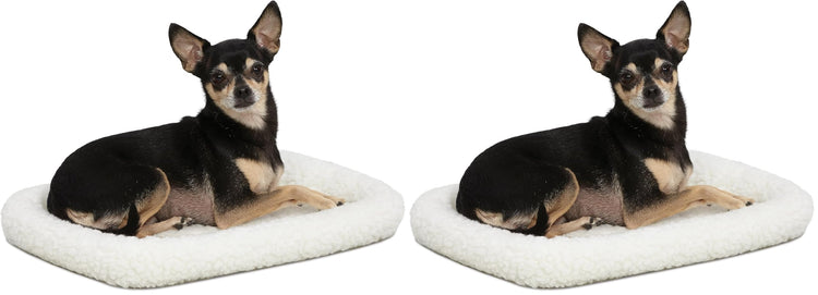 MidWest Homes for Pets QuietTime Fashion XXS Dog Bed - Pink Faux Fur Bolster, Ultra-Soft and Machine Washable, Fits 18-Inch Crates and Carriers, for Small Dogs and Cats