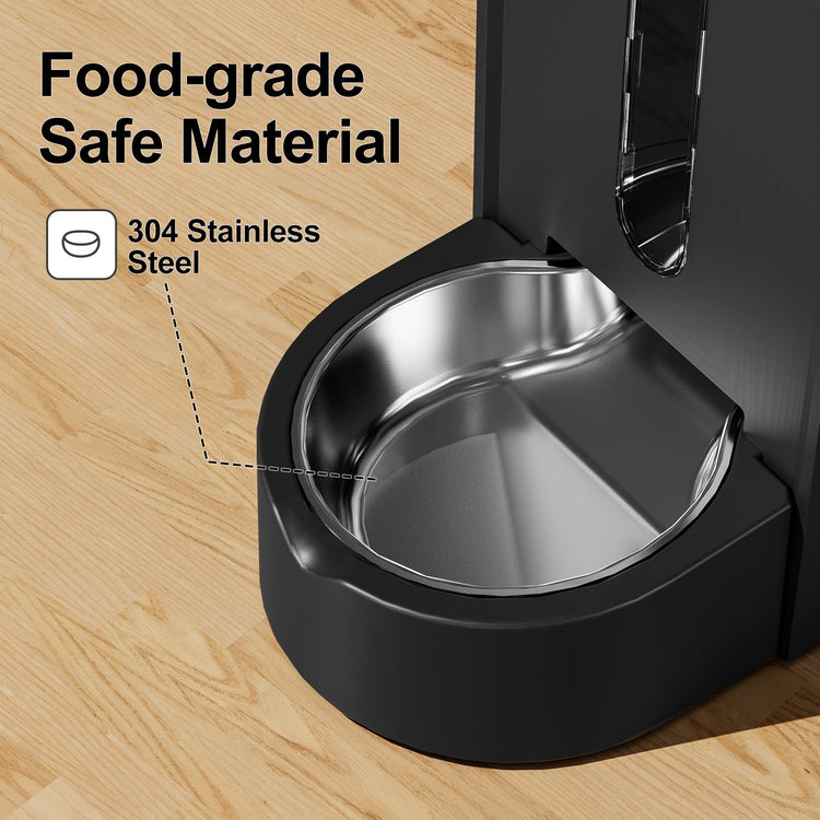 Gardner Pet Automatic Gravity Cat Food Feeder and Water Dispenser Stainless Steel Two-in-One Set Large Capacity Dispenser for Pets Dogs, Puppies, Kittens-(0.8 Gallons x 2)