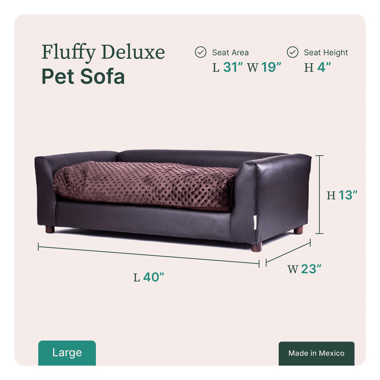 Keet Fluffy Deluxe Pet Bed Sofa Chocolate Small