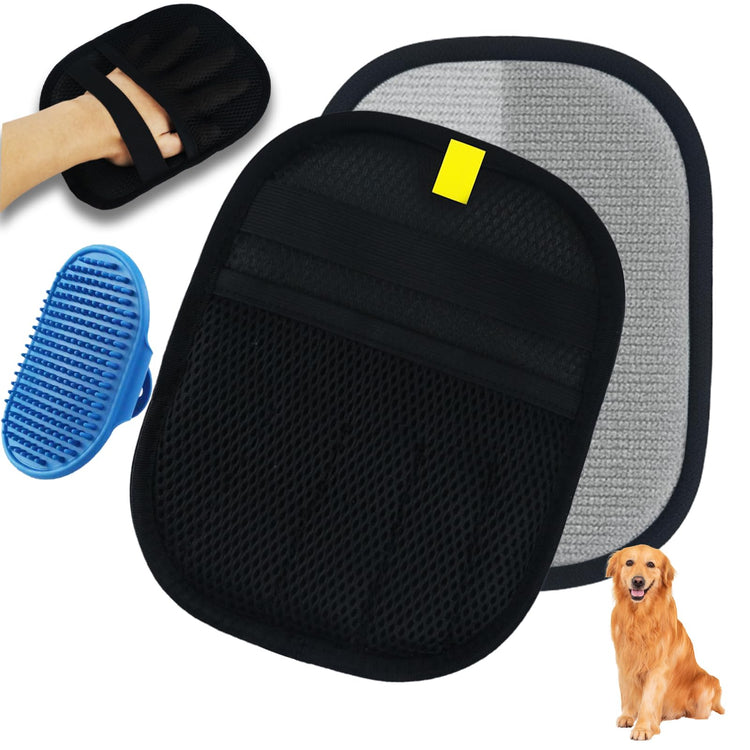 4PCS Pet Pro Grooming Tool | Pet Grooming Rake | Dog Hair Remover | Dog Shampoo Brush 4-in-1 Pet Grooming Kit Suitable for detangling, Hair Removal, Bathing, and Massage