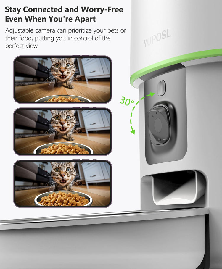 Yuposl Automatic Cat Feeders - 2L Cat Food Dispenser Easy to Use, Timed Automatic Pet Feeder with Over 180-day Battery Life, 1-6 Meals Dry Food Programmable Portion Control Also for Dogs