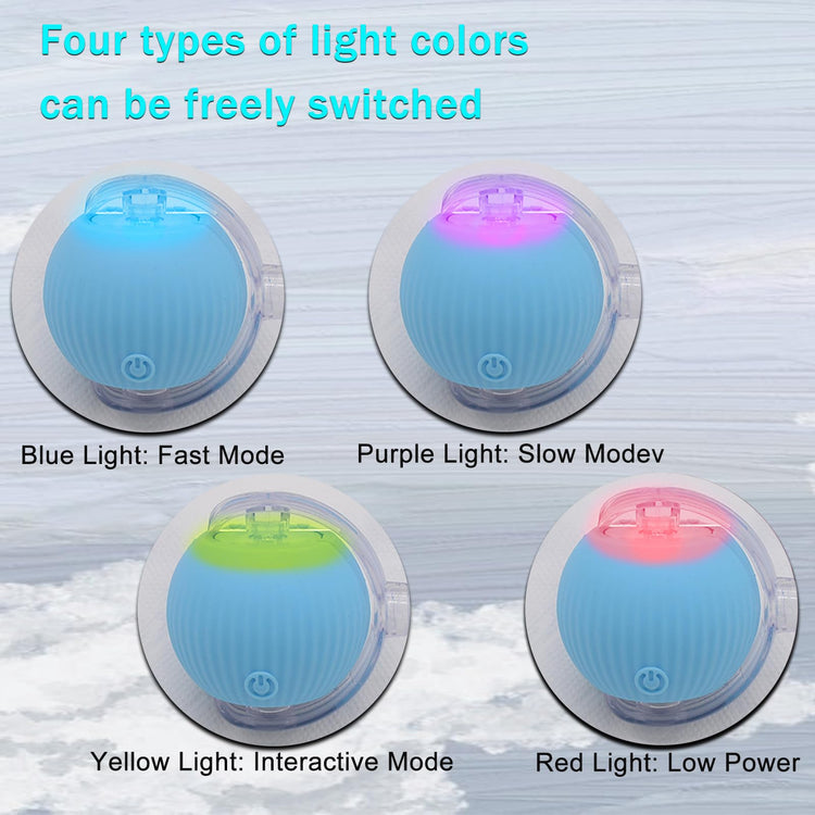 Interactive Cat Dog Toy Ball: Indoor Small Automatic Moving Smart Rolling Fun Pet Game with Led Light and String Tail for Motion Activated, Cute Kitten Puppy Present, Exercise Wheel Supplies (Yellow)