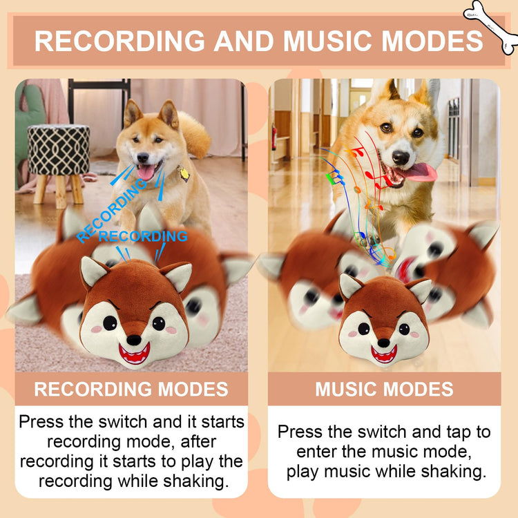BABORUI Interactive Dog Toys Pig, Jumping Squeaky Dog Toys with Recording and Music Modes, Rechargeable Moving Dog Chew Toys for Small/Medium/Large Dogs to Keep Them Busy(Blue Pig)