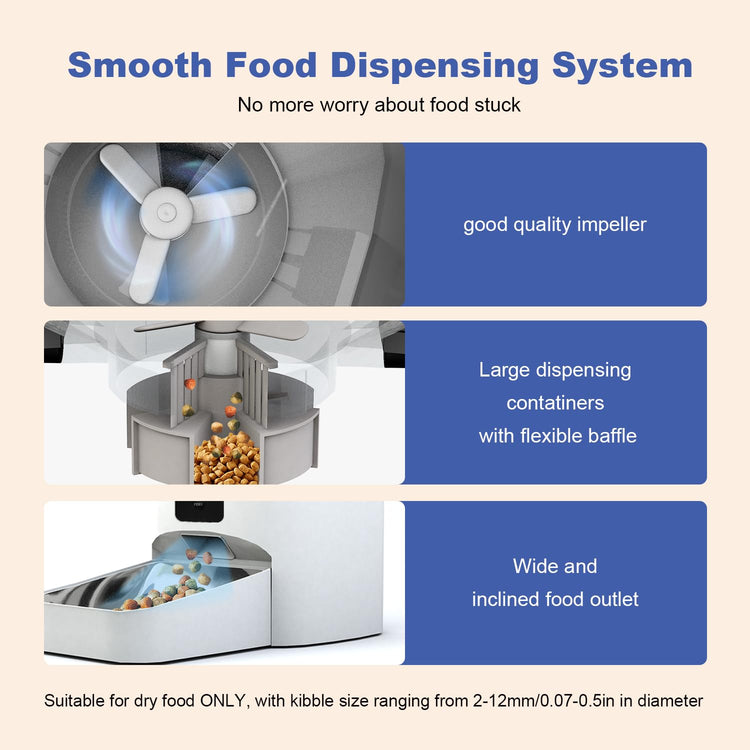 ANDOLL HOME Automatic Cat Feeder, 4L Cat Food Dispenser with 10s Voice Recorder, Pet Feeder up to 8 Meals per Day, Timed Dog Feeder with Dry Food Sealed Ring