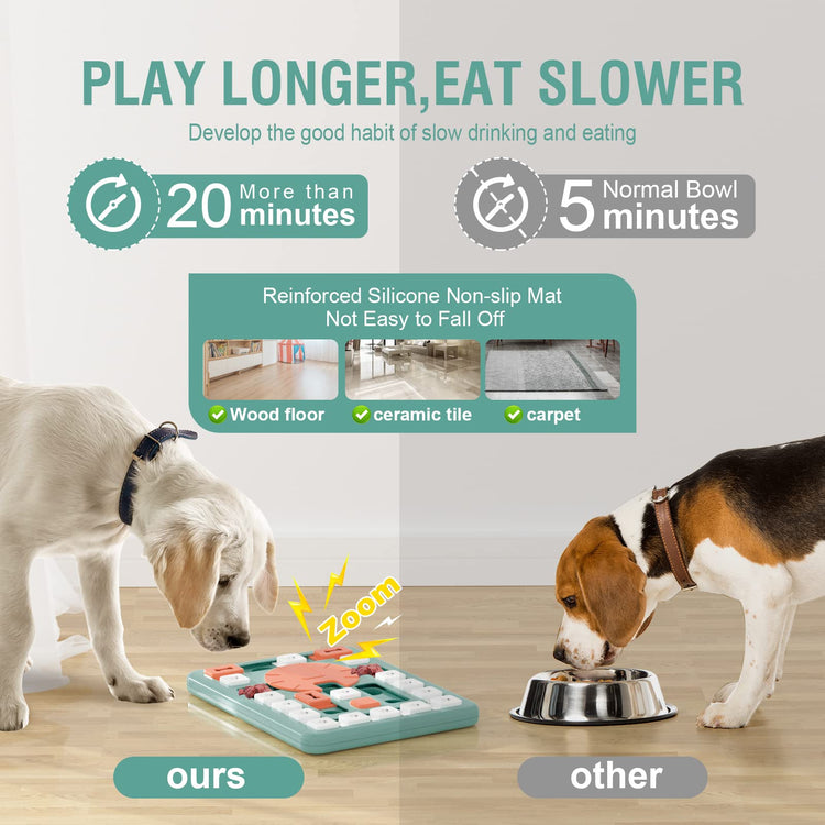 FOXMM Interactive Dog Treat Puzzle Toys for IQ Training & Mental Stimulating,Fun Slow Feeder,Large Medium Small Dogs Enrichment Toys with Squeak Design
