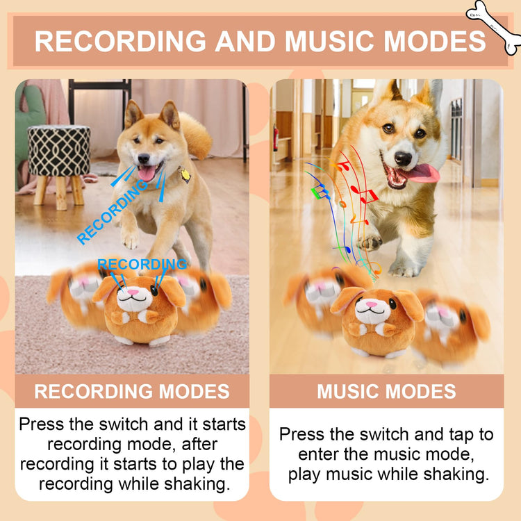 BABORUI Interactive Dog Toys Pig, Jumping Squeaky Dog Toys with Recording and Music Modes, Rechargeable Moving Dog Chew Toys for Small/Medium/Large Dogs to Keep Them Busy(Blue Pig)