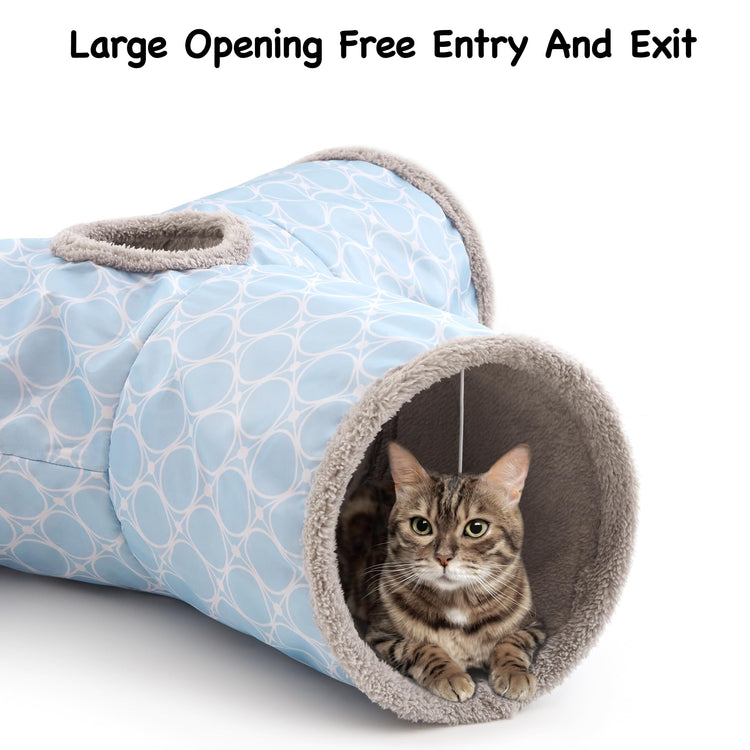Tempcore Pet Cat Tunnel Tube Cat Toys 3 Way Collapsible, Tunnels for Indoor Cats，Kitty Bored Peek Hole Toy Ball Cat, Puppy, Kitty, Kitten, Rabbit