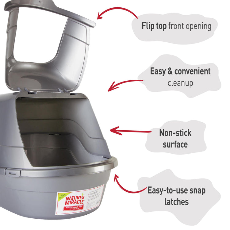 Nature’s Miracle Hooded Flip Top Litter Box for Cats, With Built-In Odor Control Charcoal Filter