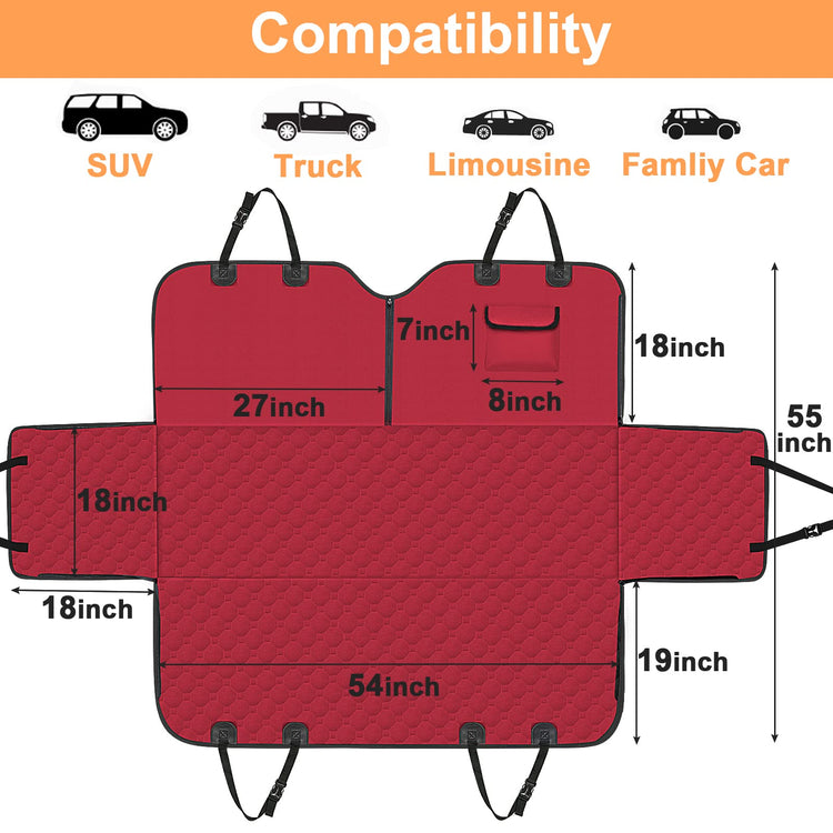 Mancro Dog Car Seat Cover for Back Seat, 2026 Upgraded 600D Heavy Duty Waterproof & Scratch-Resistant Dog Hammock for Car, Back Seat Pet Cover for Dogs with Sedan, Trucks and SUVs, Standard, Black