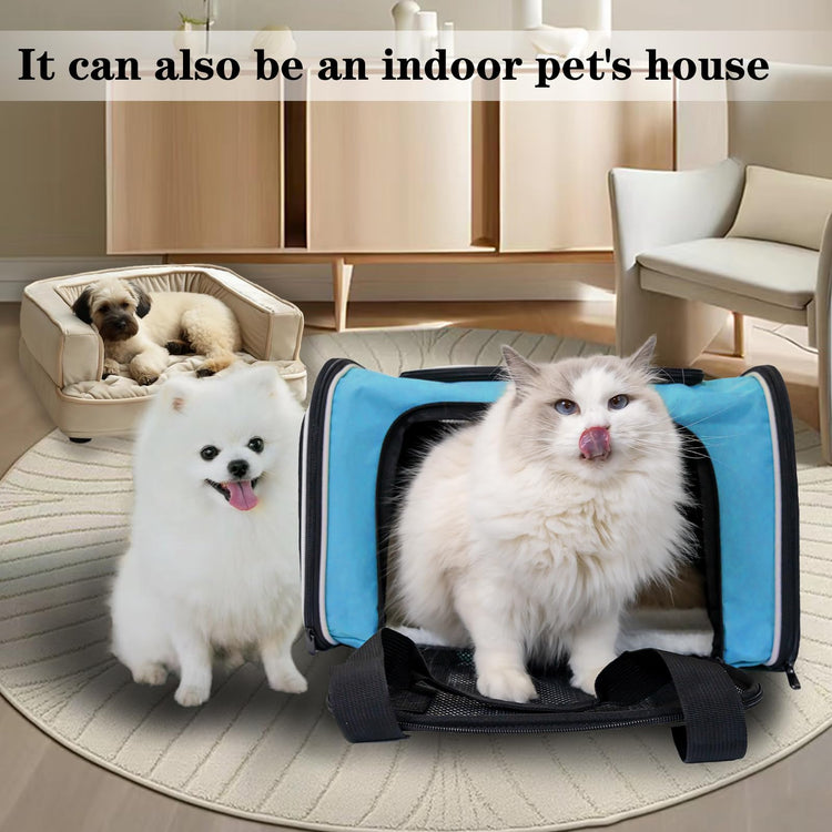 Cat, Dog Carrier for Small Medium Pet Carriers Up to15Lbs, Cats Carrier Soft- Sided Puppy Dogs Bag Portable Foldable Airline Approved Carrier Travel (Green 18 * 11 * 11)