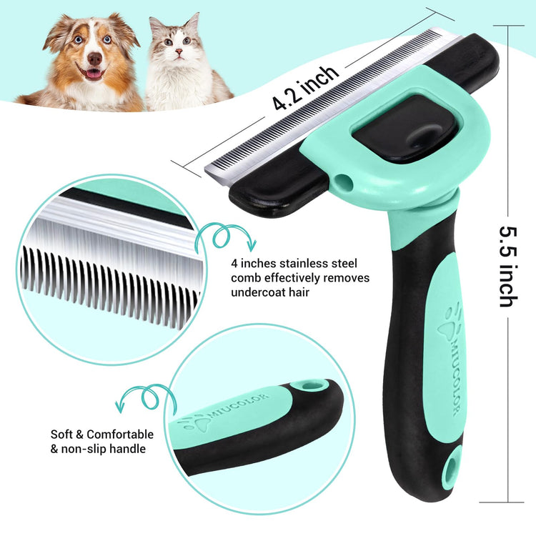 MIU COLOR Pet Grooming Brush, Deshedding Tool for Dogs & Cats, Effectively Reduces Shedding by up to 95% for Short Medium and Long Pet Hair, Purple