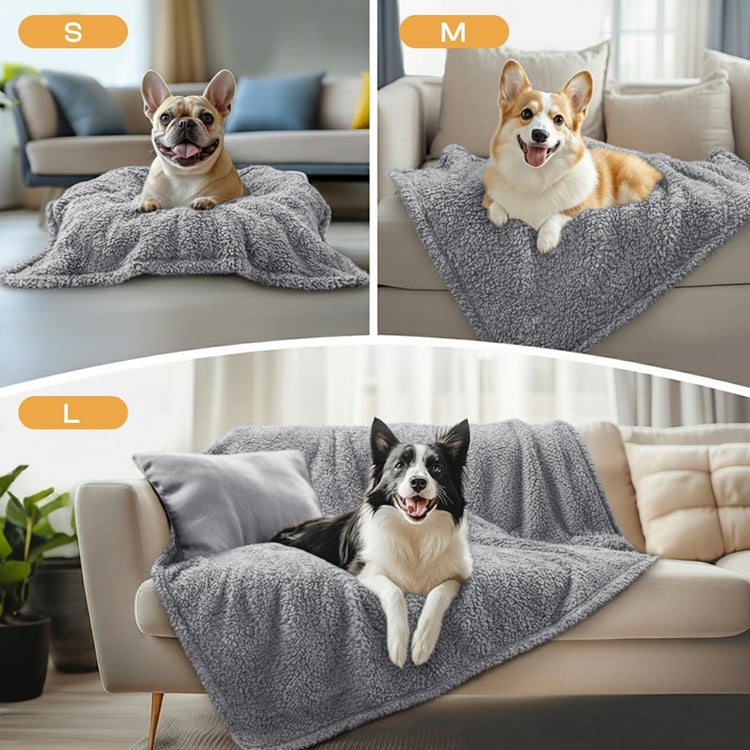 1 Pack 3 Calming Blankets Fluffy Premium Fleece Pet Blanket Soft Sherpa Throw for Dog Puppy Cat Beige Small (23" x16'')