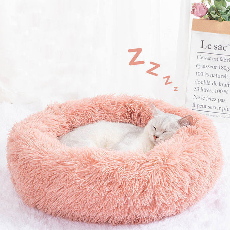 Dog Bed for Small Medium Large Dogs Cats, 20 inch Calming Washable-Round Cozy Soft Pet Bed for Puppy and Kitten with Slip-Resistant Bottom