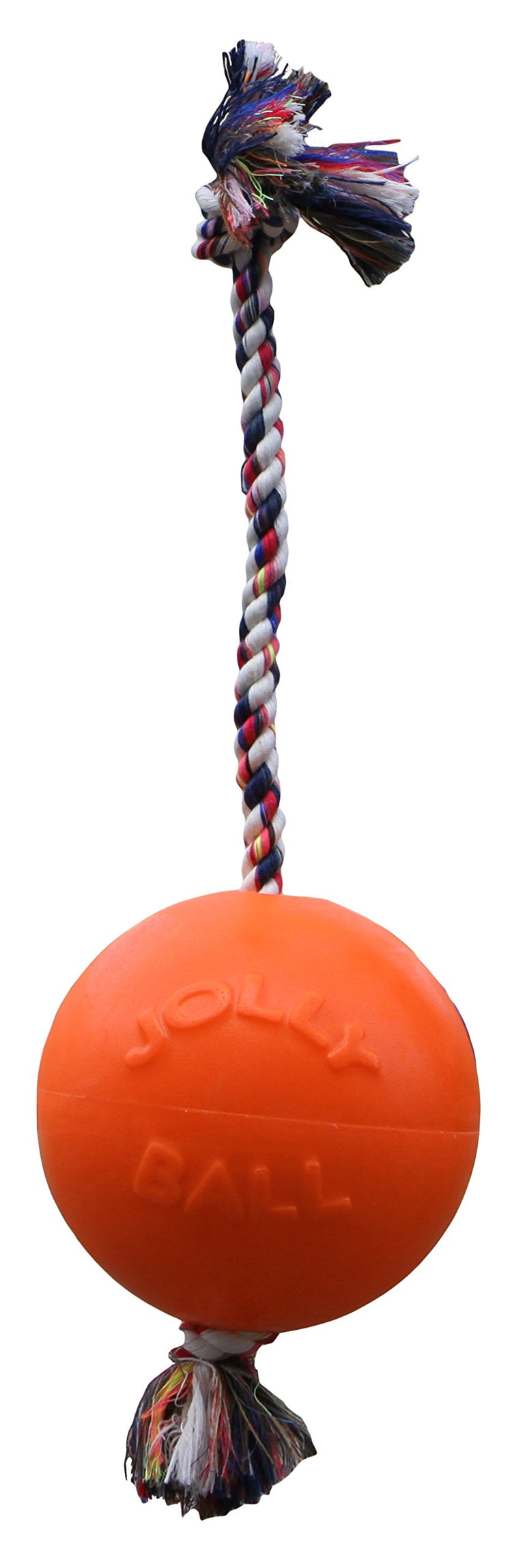 Jolly Pets Romp-n-Roll Rope and Ball Dog Toy, 6 Inches/Medium, Red (606 RD)