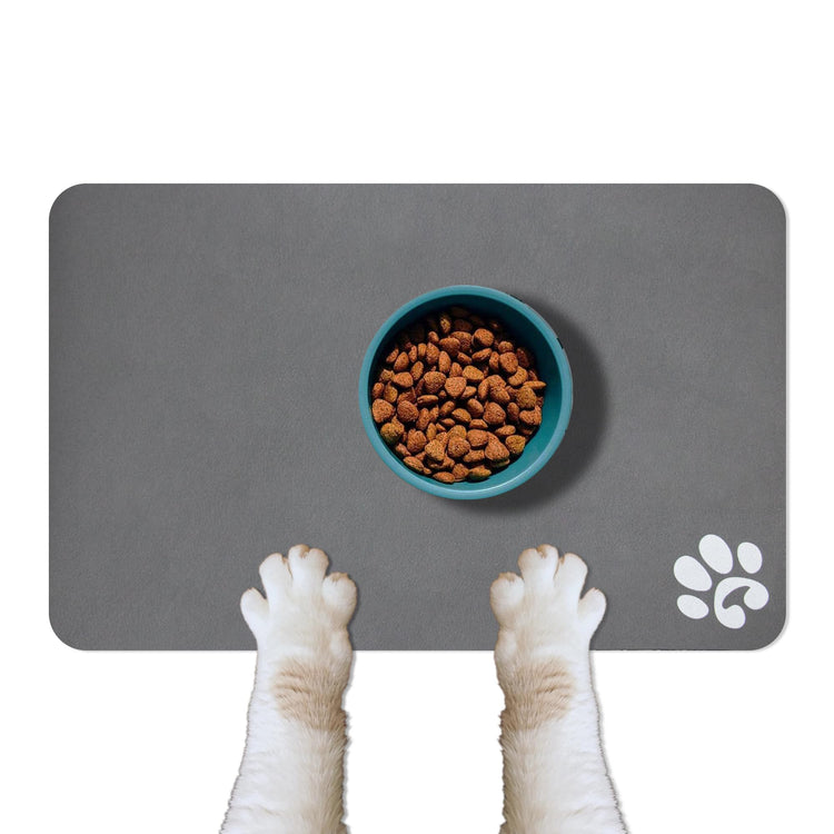 YCT Cat Pet Food Mat - Non-Slip Bottom Absorbent Quick Dry Feeding Mat for Dogs and Cats - Pet Supplies, 11.8"x18.1" Beige