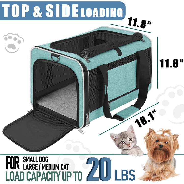GAPZER Small Dog Carrier Cage Soft Chihuahua / Softshell Big Cat Carrier Maine Coon / Pet Taxi Carrying Bag over 25lbs / Top Loader Travel Kennel Brown